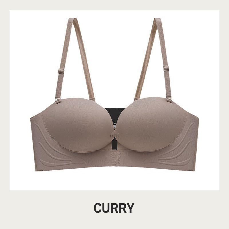 🎉55K+ Sold 👙 Invisible Strap Front Buckle Push Up Bra, Seamless Breathable Convertible Strapless Underwear🥰