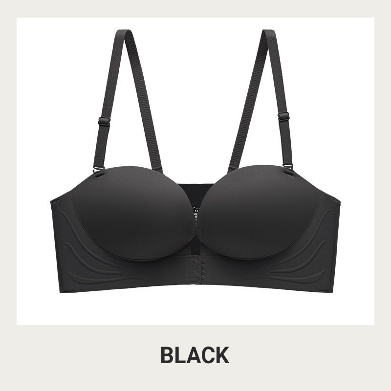 🎉55K+ Sold 👙 Invisible Strap Front Buckle Push Up Bra, Seamless Breathable Convertible Strapless Underwear🥰
