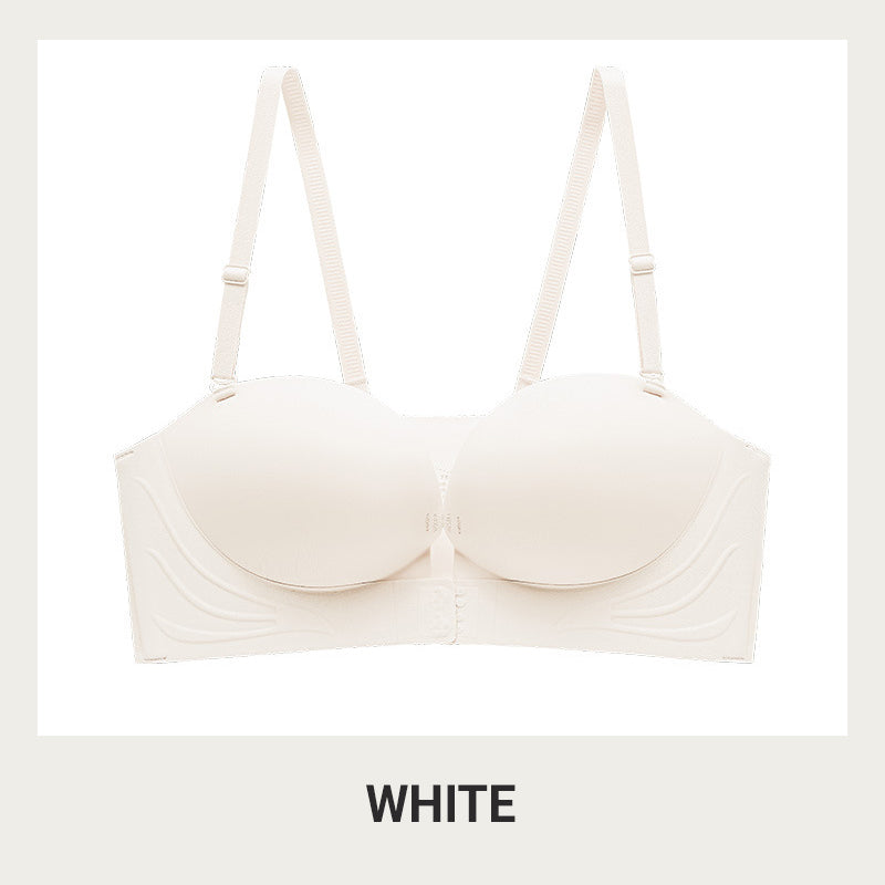 🎉55K+ Sold 👙 Invisible Strap Front Buckle Push Up Bra, Seamless Breathable Convertible Strapless Underwear🥰