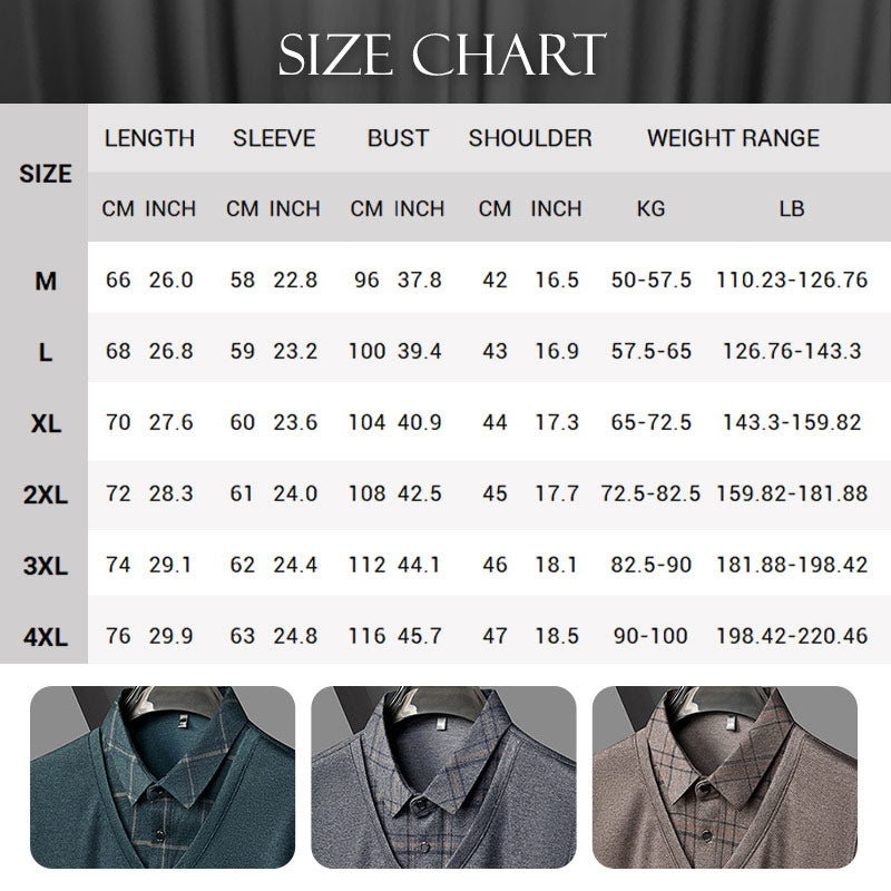 💖Limited Sale 48% OFF💖Men's Faux Two-Piece Long Sleeve Top