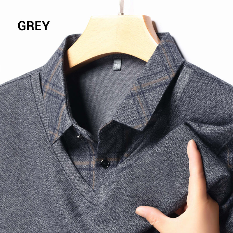 💖Limited Sale 48% OFF💖Men's Faux Two-Piece Long Sleeve Top
