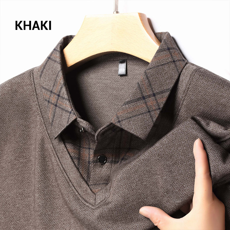 💖Limited Sale 48% OFF💖Men's Faux Two-Piece Long Sleeve Top