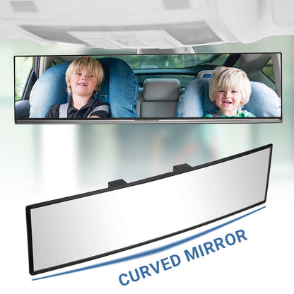 🚗👁️ Wide Car Curved Rear View Mirror – Wide Angle Vision, Easy Installation & Universal Fit（Safe Driving With Greater Visibility!）