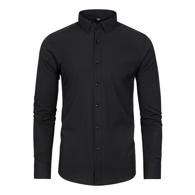 💼Men's Silky Wrinkle Resistant Solid Color Stretch Shirt