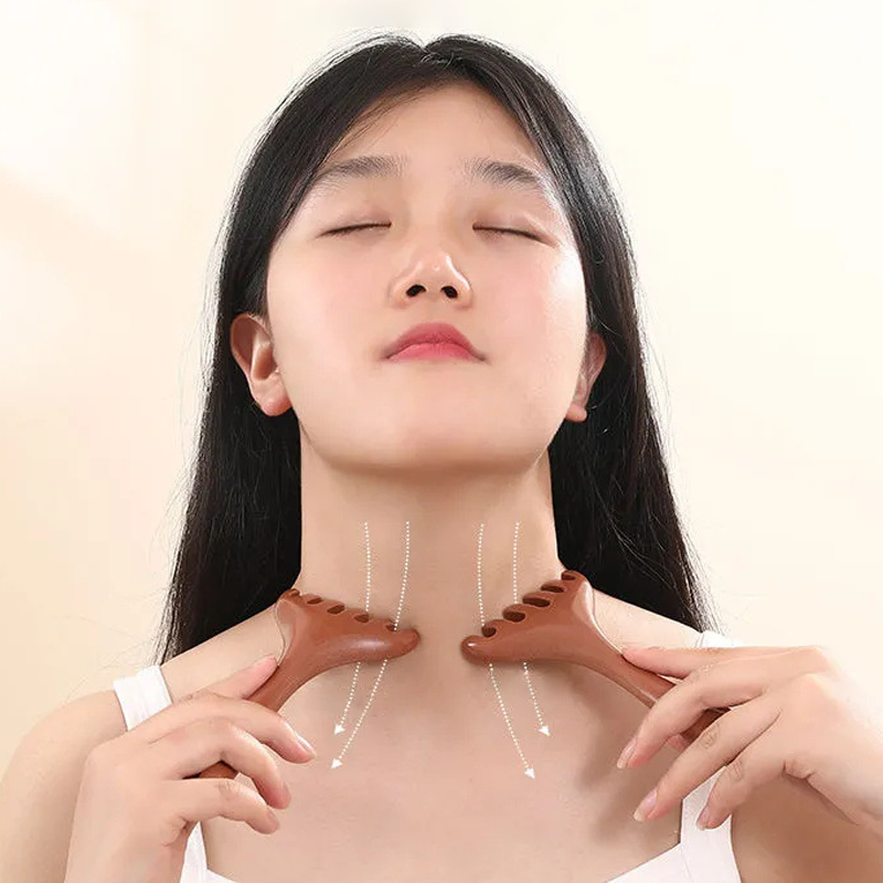 ✨️2025 Hot Sale✨️Wooden Head Massager Comb & Gua Sha Tool