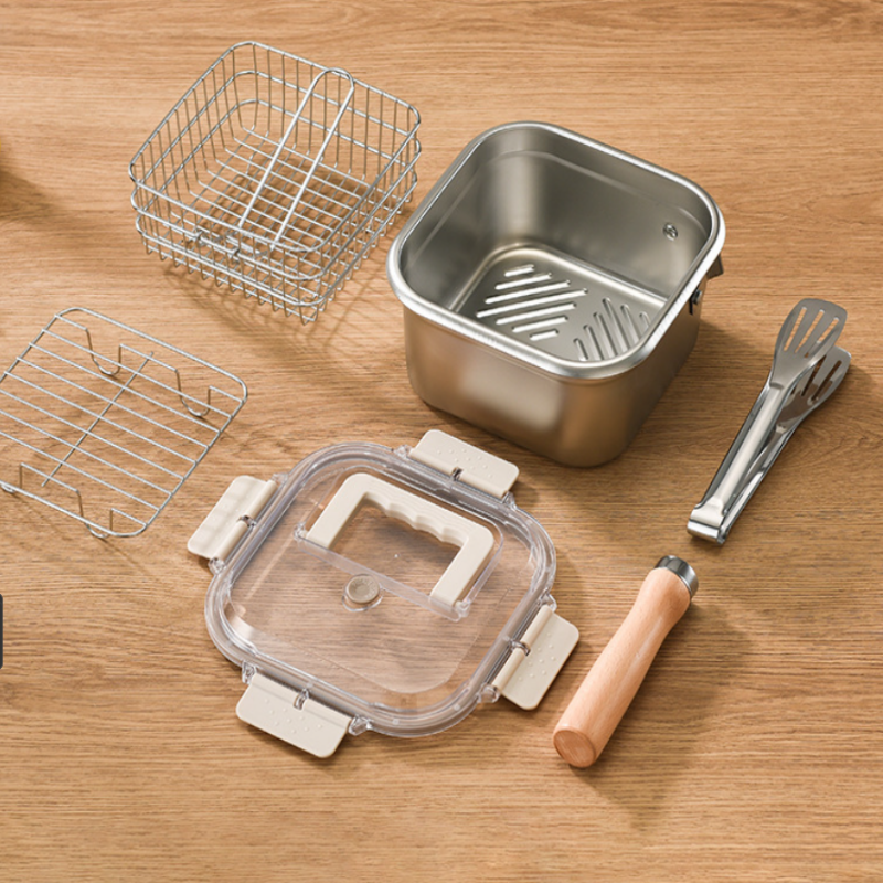 🫕Multi-Function Frying Cooker Set - Fryer, Cooker, Fresh Keeping & Vegetables Washing