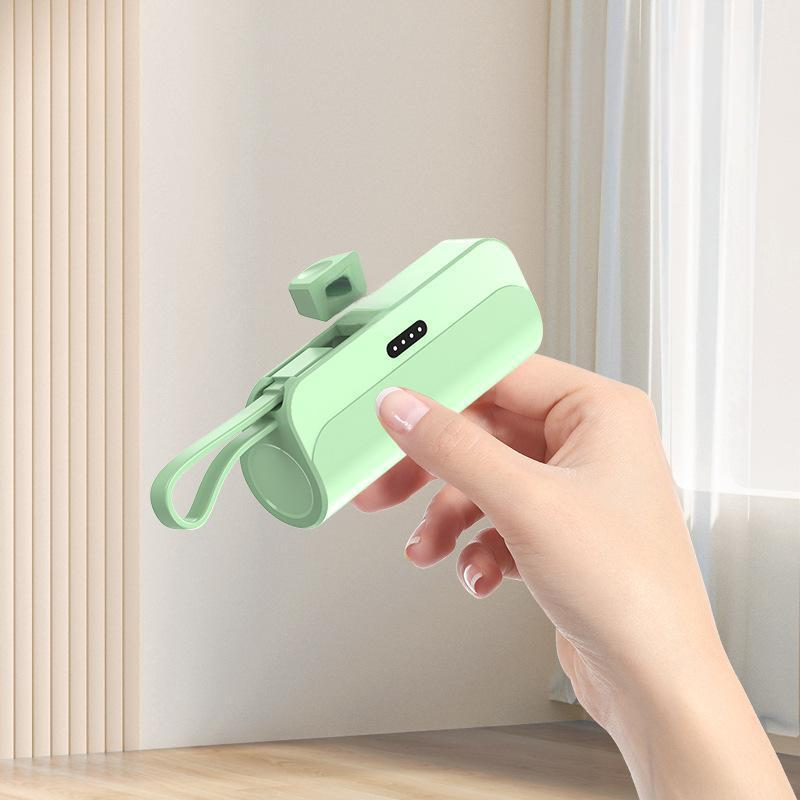 Portable High-Capacity Power Bank with Built-in Cables