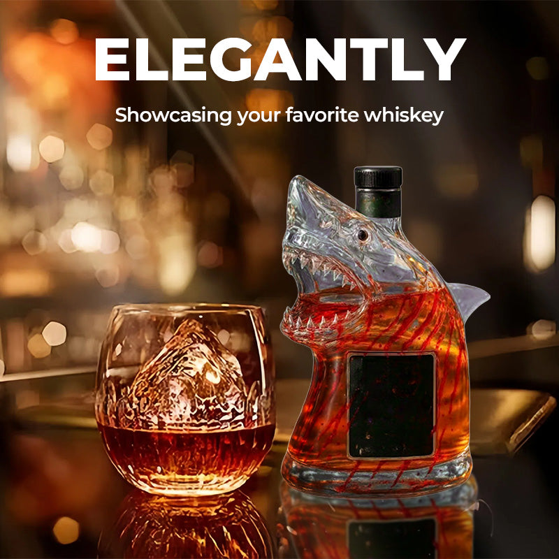 Shark-Shaped Whiskey Decanter Glass Bottle