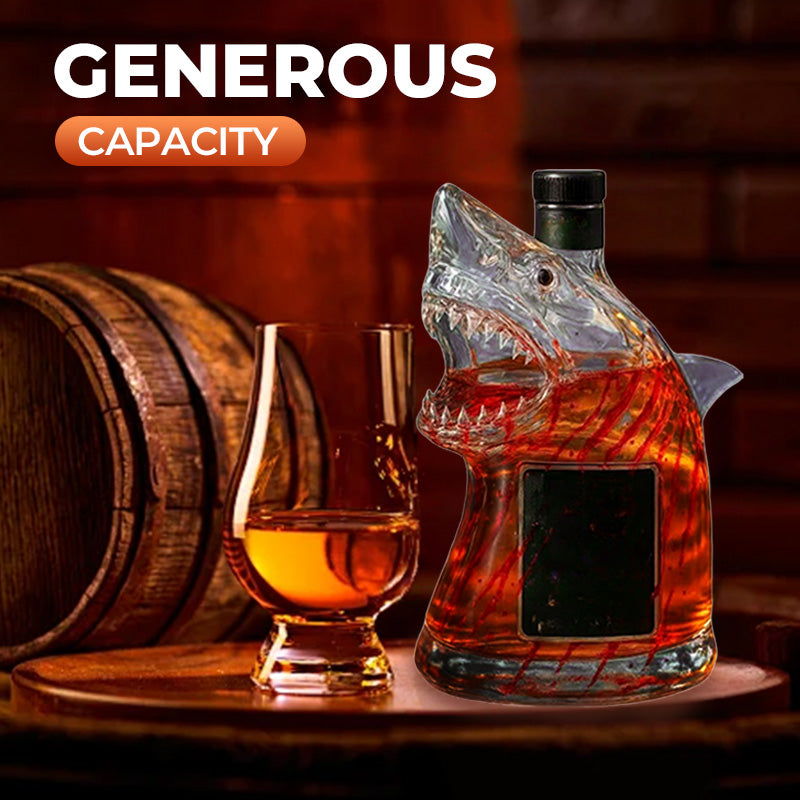Shark-Shaped Whiskey Decanter Glass Bottle
