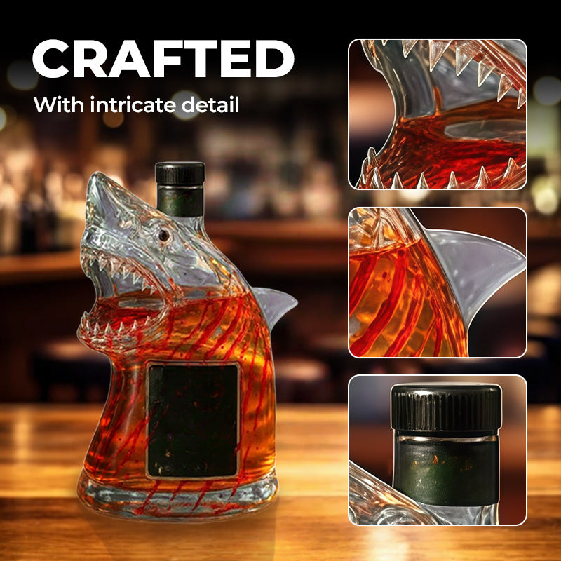 Shark-Shaped Whiskey Decanter Glass Bottle