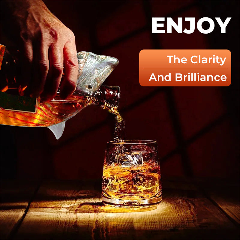Shark-Shaped Whiskey Decanter Glass Bottle