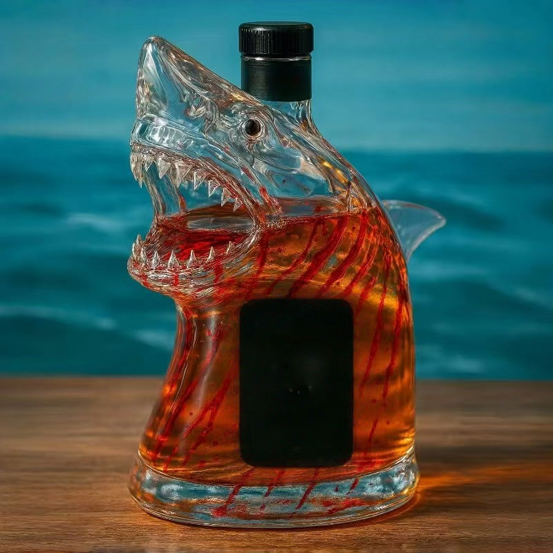 Shark-Shaped Whiskey Decanter Glass Bottle