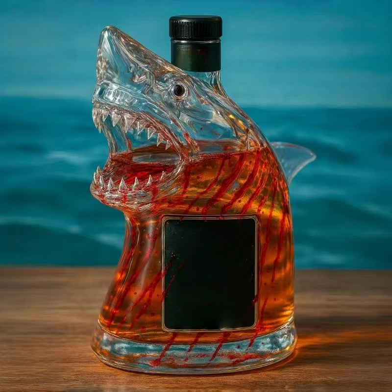 Shark-Shaped Whiskey Decanter Glass Bottle