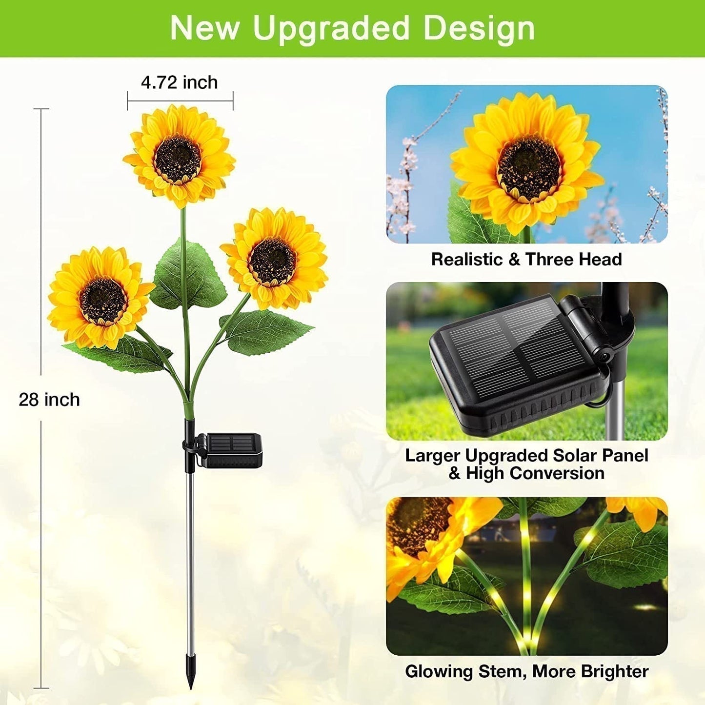 🌻 Sunflower Solar Lights – Glowing Decor for Garden ✨🌿【Hurry Up】