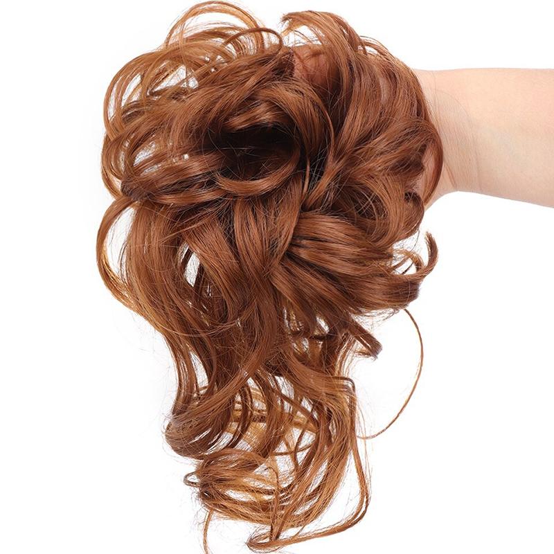 💁‍♀️LAST DAY - BUY 1 GET 1 FREE + FREE HAIRPIN!!🎁💗Messy Curly Hair Bun Scrunchie Extensions