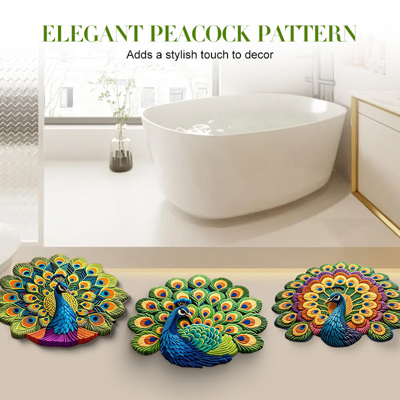 Quick-Dry Non-Slip Peacock Mat