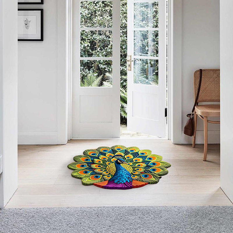 Quick-Dry Non-Slip Peacock Mat