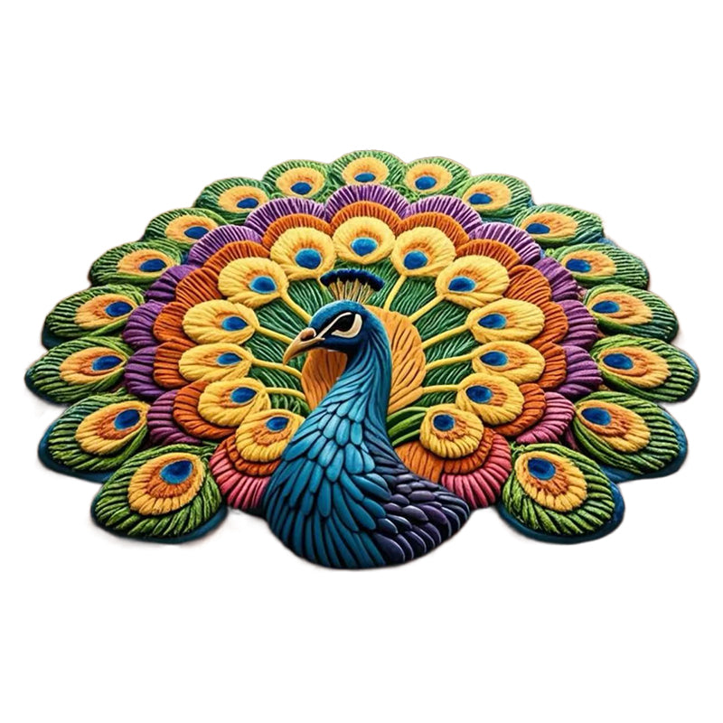 Quick-Dry Non-Slip Peacock Mat