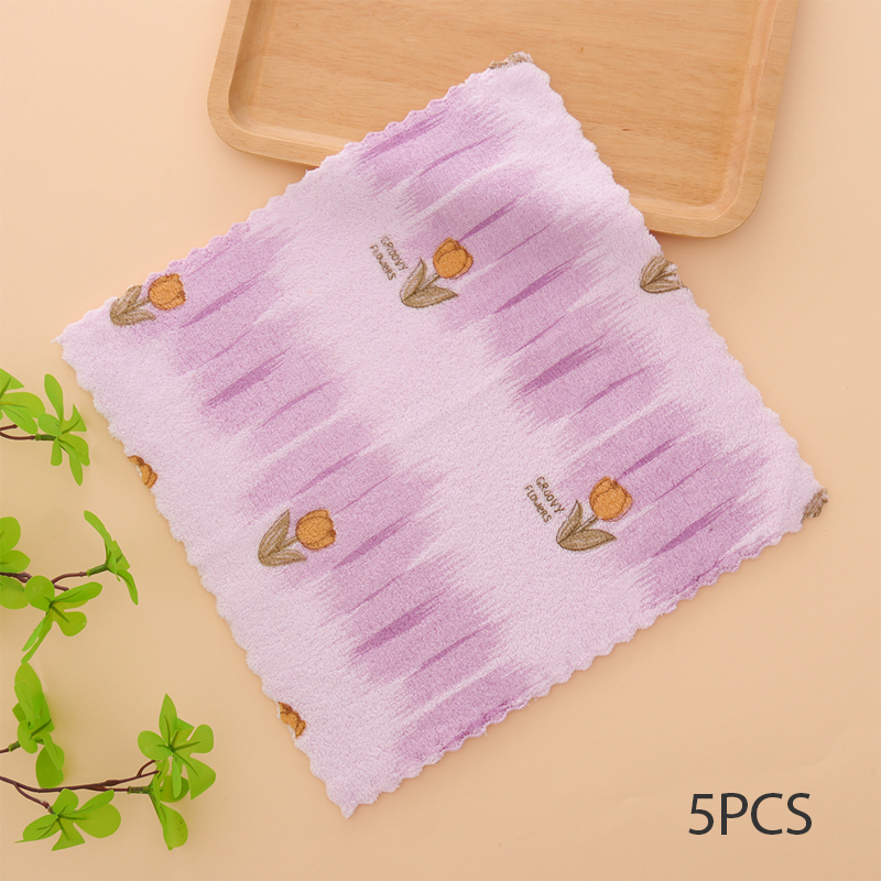 🏆LAST DAY HOT SALE 49% OFF!!🔥Buy More Save More🎉5PCS Coral Flannel Dish Towels for Home Use