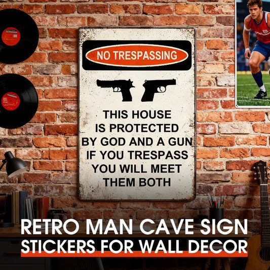 Retro Man Cave Sign Stickers for Wall Decor