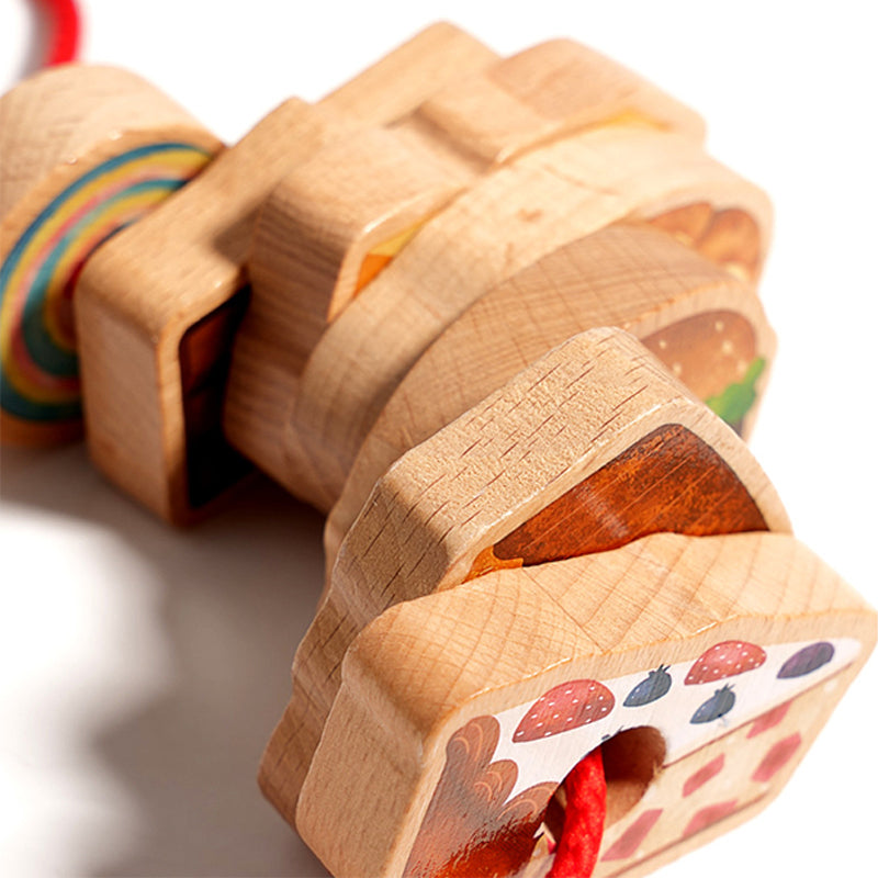 Wooden Greedy Caterpillar Rope Toy for 3+ Year Old