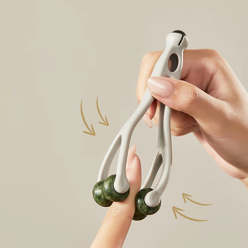 Natural Stone Massage Set: Scraping Board, Finger Clip & Egg-Shaped Massager