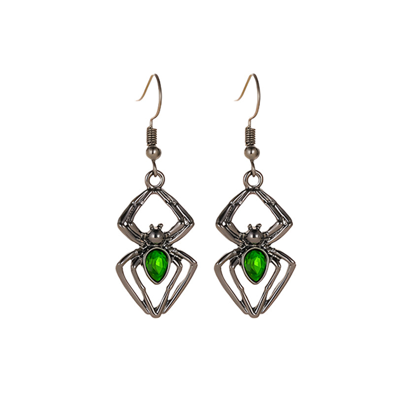 Halloween Green Artificial Gemstone Jewelry Three-Piece Set