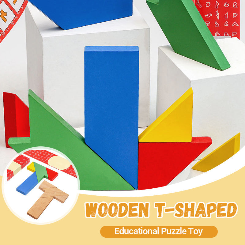 🔥T-Shaped Wooden Puzzle - Brain-Boosting Educational Toy | 44% OFF for a Limited Time + Save More When You Buy More