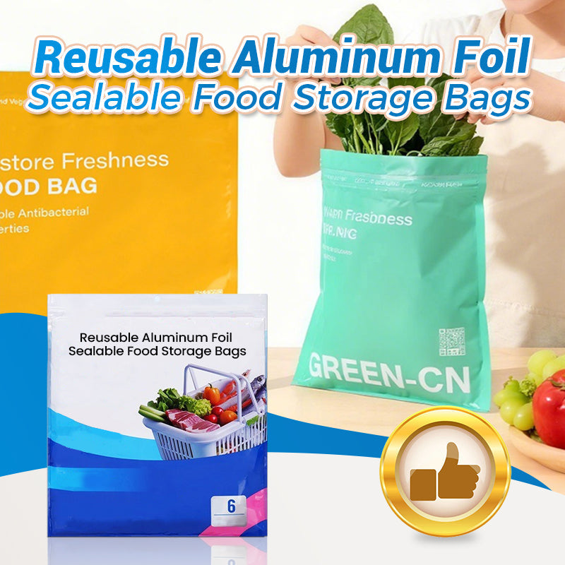 🎁BIG SALE!♻️Kitchen Essentials✨Reusable Aluminum Foil Sealable Food Storage Bags