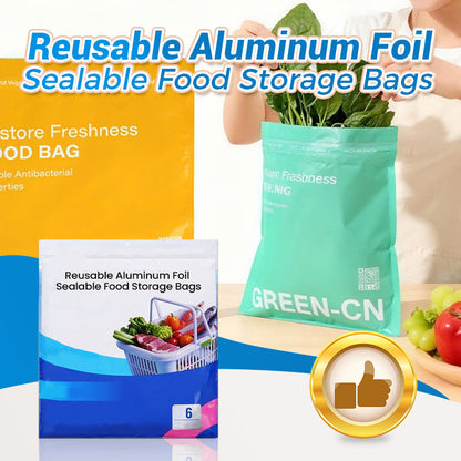🎁BIG SALE!♻️Kitchen Essentials✨Reusable Aluminum Foil Sealable Food Storage Bags