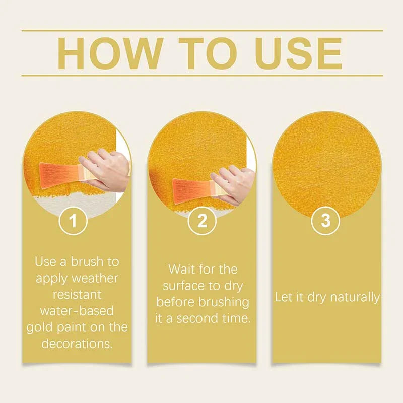 ✨ 🏡 Weather-Resistant Gold Paint – Rich Foil Effect, Fast-Drying – For Wood, Metal & Stone – A Touch of Luxury 💛