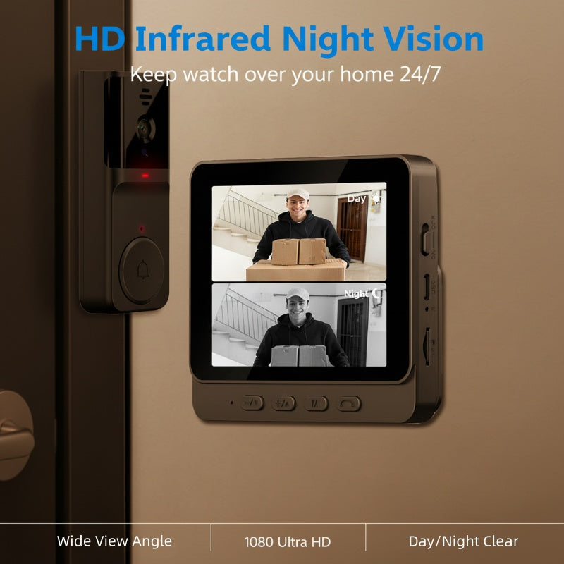 Cordless Smart Video Doorbell with 4.3" Screen