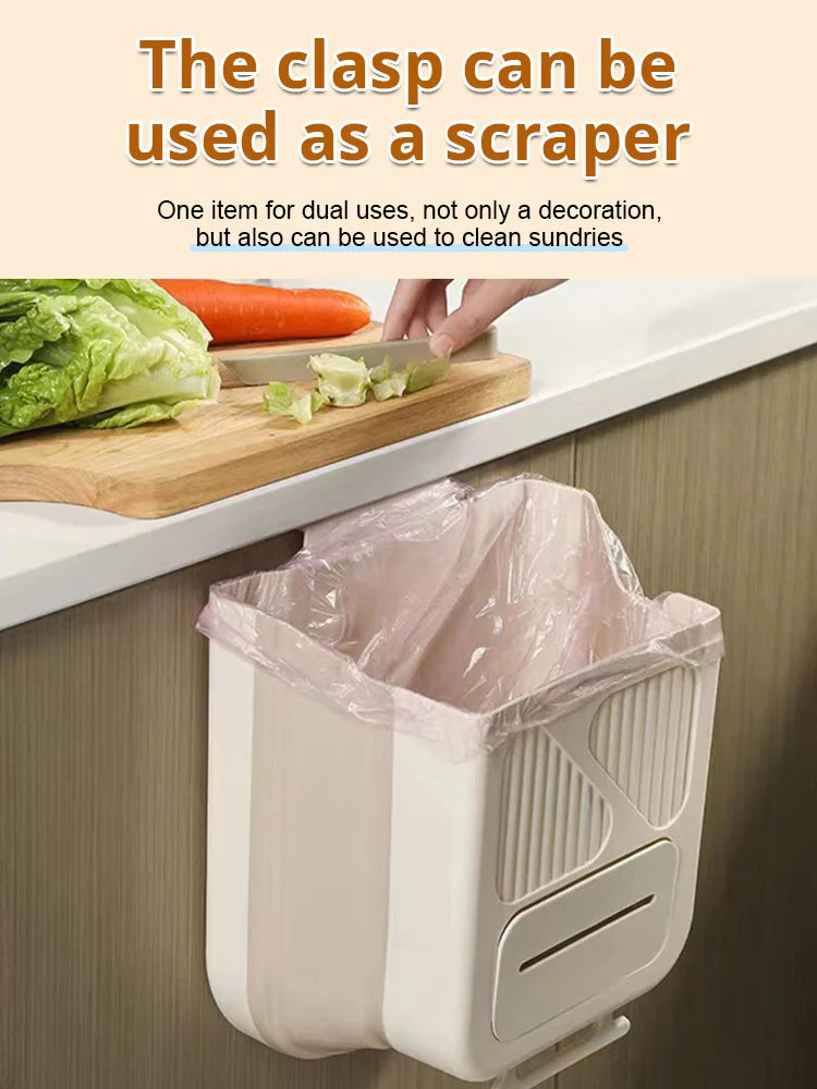 🥡Limited-time 50% off🥦Folding Hanging Kitchen Waste Trash Can🗑️