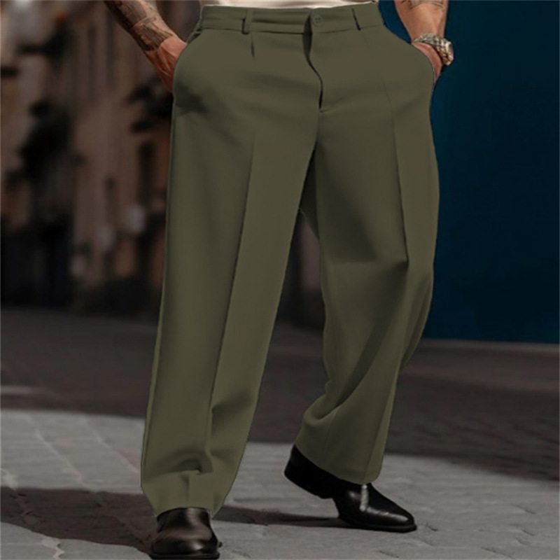 💎 50% OFF! 💎 Men’s Casual Pleated Wide-Leg Pants – Breathable Polyester, Modern Silhouette & Functional Pockets 👖✨