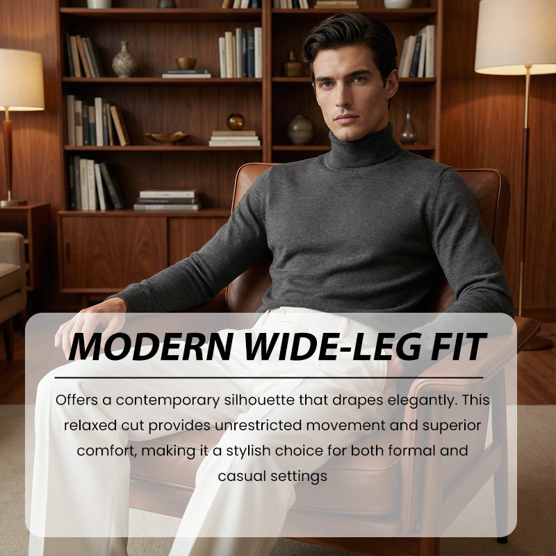 💎 50% OFF! 💎 Men’s Casual Pleated Wide-Leg Pants – Breathable Polyester, Modern Silhouette & Functional Pockets 👖✨
