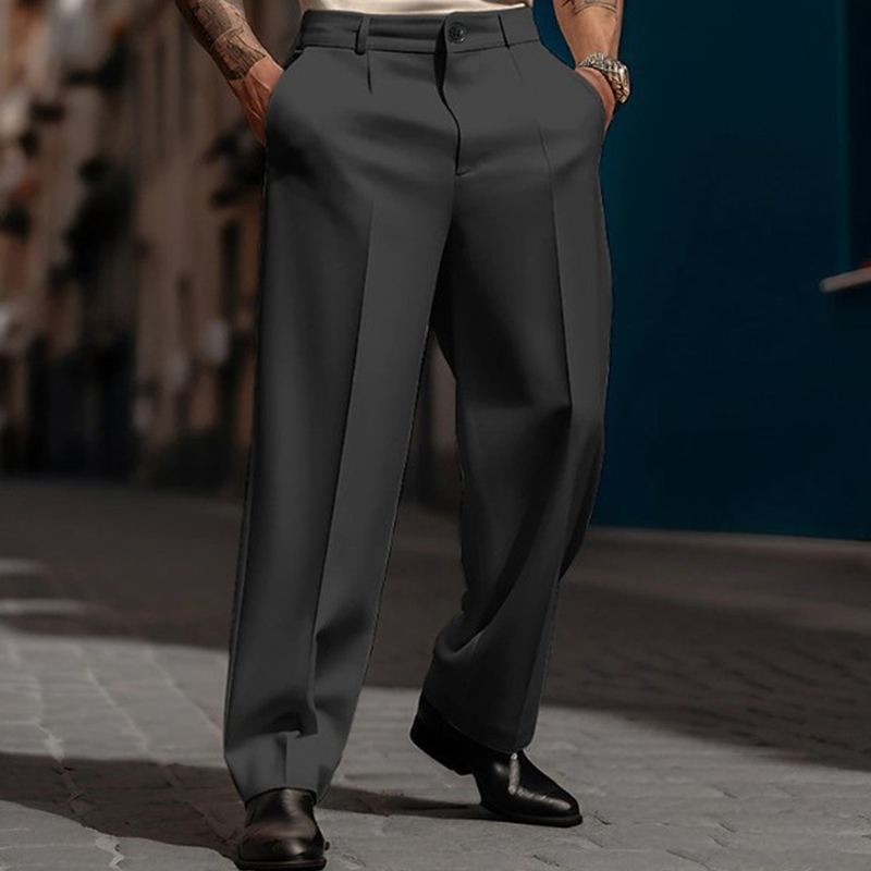 💎 50% OFF! 💎 Men’s Casual Pleated Wide-Leg Pants – Breathable Polyester, Modern Silhouette & Functional Pockets 👖✨