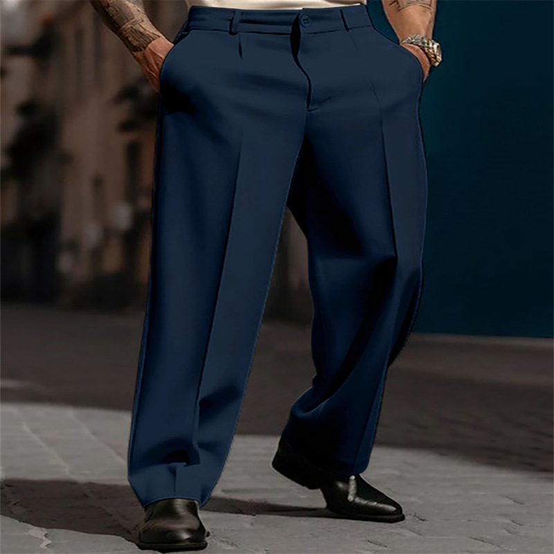 💎 50% OFF! 💎 Men’s Casual Pleated Wide-Leg Pants – Breathable Polyester, Modern Silhouette & Functional Pockets 👖✨