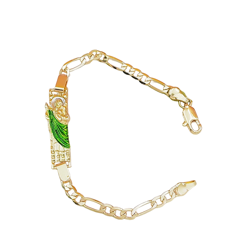 💎 50% OFF! 💎 Figaro Link Bracelet – Unisex Gold-Tone Chain with Religious Icons, Durable & Hypoallergenic (3 Finishes) ⛓️🙏