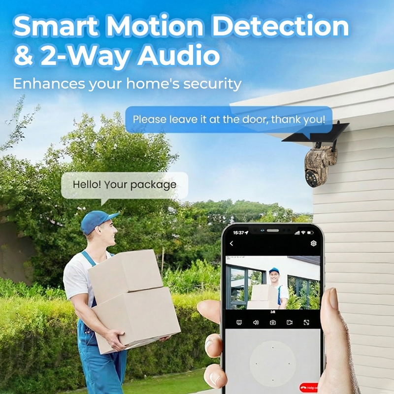 🎥New arrival 40% OFF!⚡ 4MP Solar PTZ Camera – 355° pan & tilt, eliminates blind spots. 🌧️