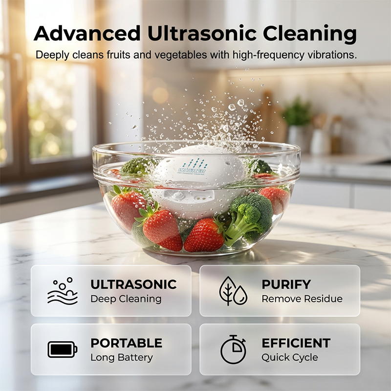 🔥50% OFF! Portable Ultrasonic Fruit & Vegetable Washer