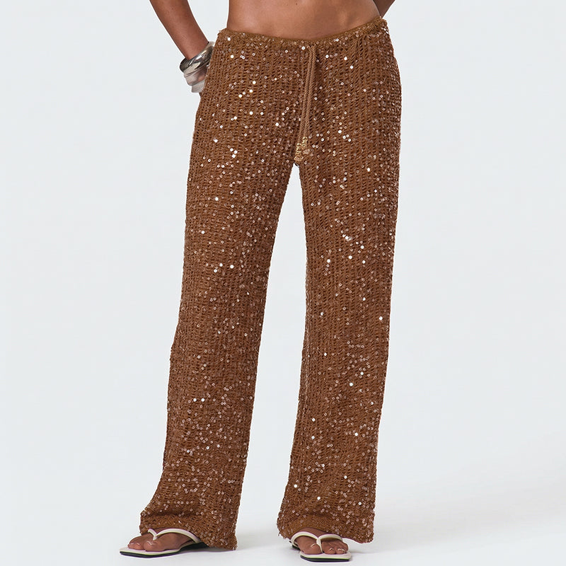 🥳2026 HOT SALE🥳Glamorous Sequin Low Waist Pants