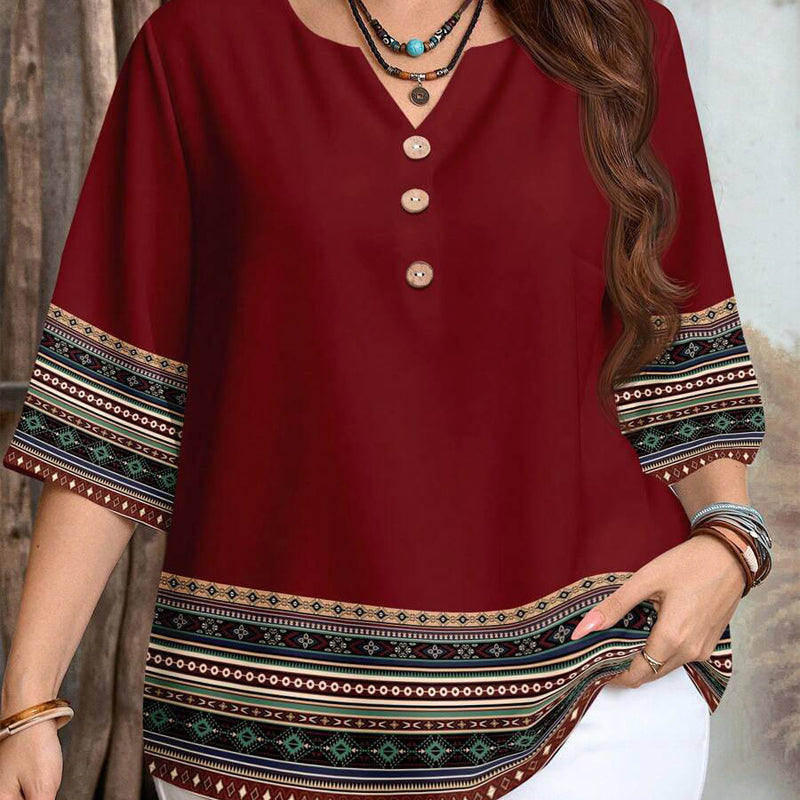 👚Women's Casual Button-Front V-Neck Top