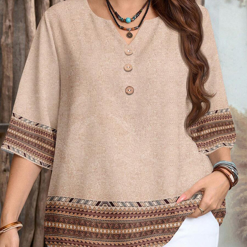 👚Women's Casual Button-Front V-Neck Top