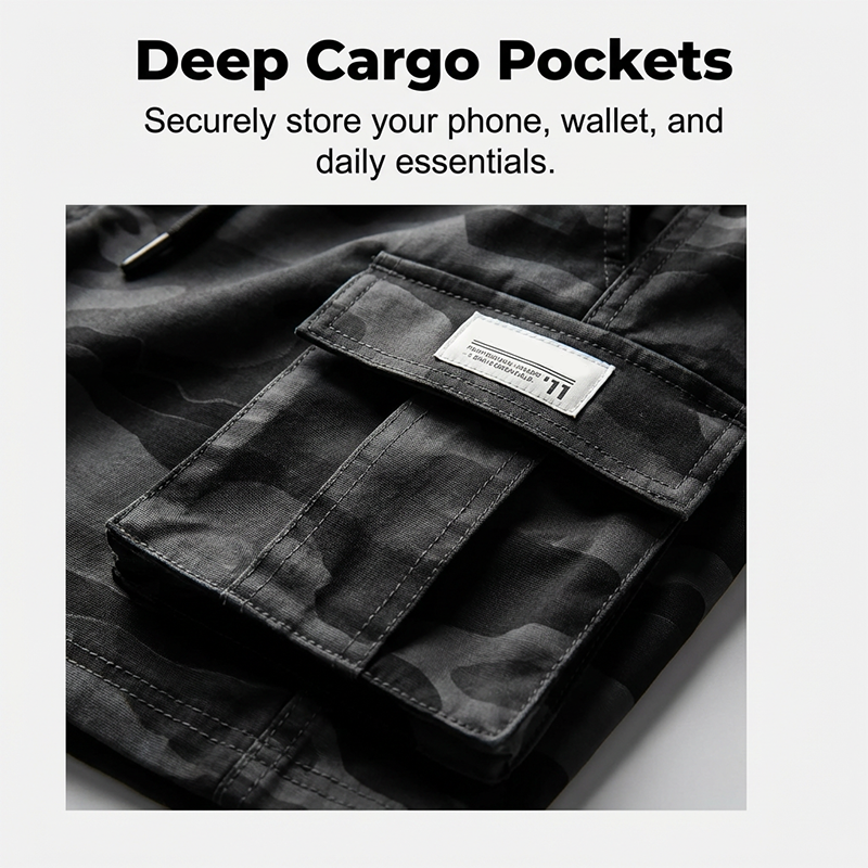 🩳 LIMITED-TIME 50% OFF! ✨ Men's Tactical Cargo Shorts – Camo, Multi-Pocket, Relaxed Fit 🎯