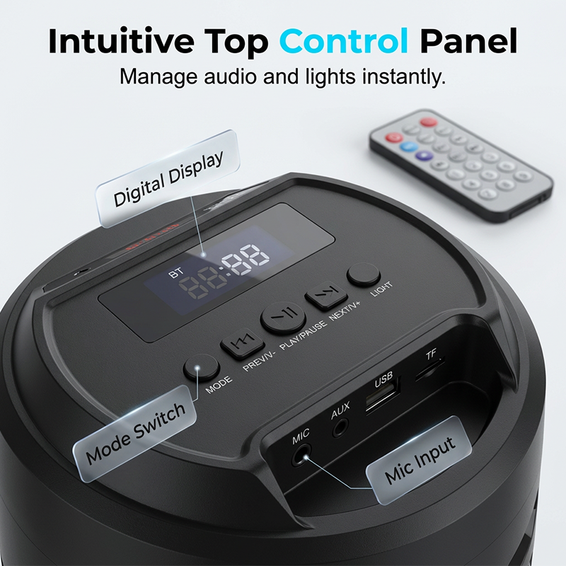 🎤💞50K+ SOLD!🔊 50% OFF! Portable Bluetooth Speaker with Mic – 16W loud sound, RGB lights & wired microphone. Perfect for karaoke, square dancing & outdoor stalls. Grab & go with shoulder strap. 🕺✨