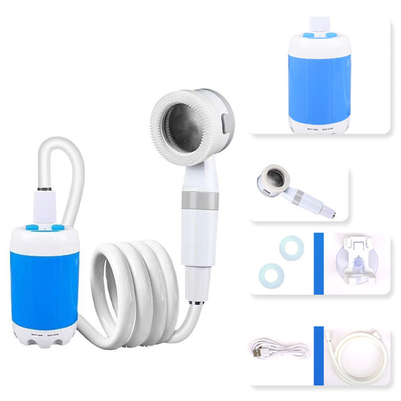🔥Hot Selling Portable Shower with Water Pump, 2026 New Rechargeable Camping Shower for Outdoor Multi-scene Use