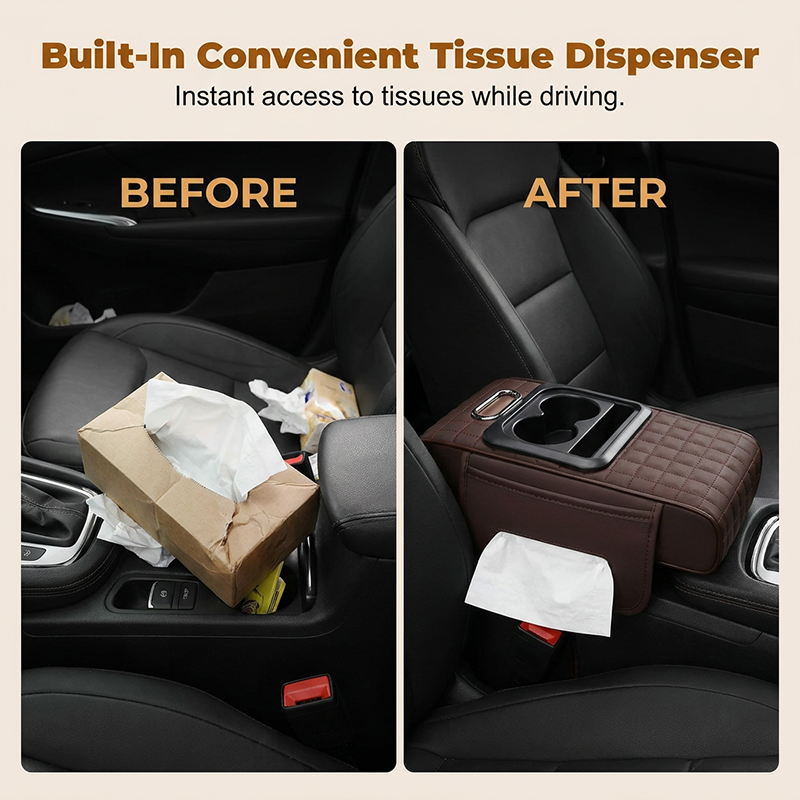 🚗🔥 Sold 10000+ ✅ Multifunctional Car Console Storage Box & Armrest 📦