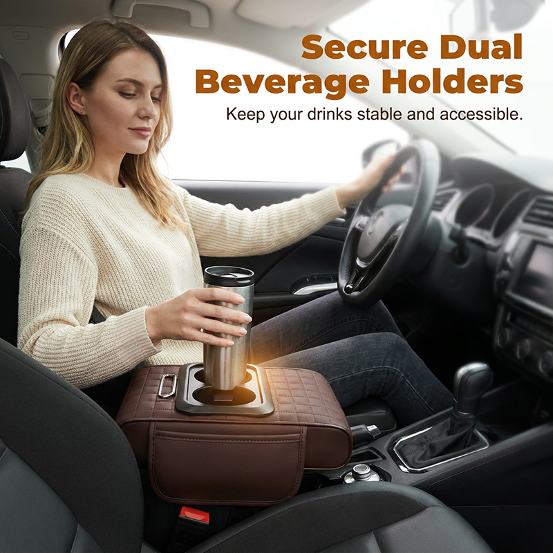 🚗🔥 Sold 10000+ ✅ Multifunctional Car Console Storage Box & Armrest 📦