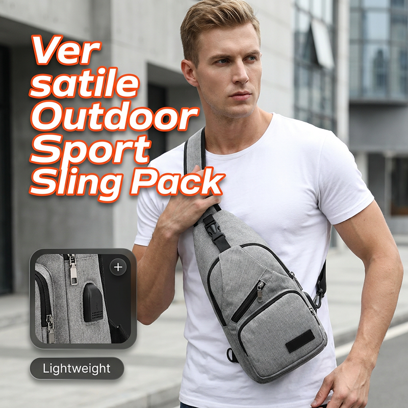 🎒 LIMITED-TIME 50% OFF! ⛰️ Outdoor Sport Sling Pack – Multifunctional, Durable & USB Port – Urban Commuter Essential 🚴‍♂️