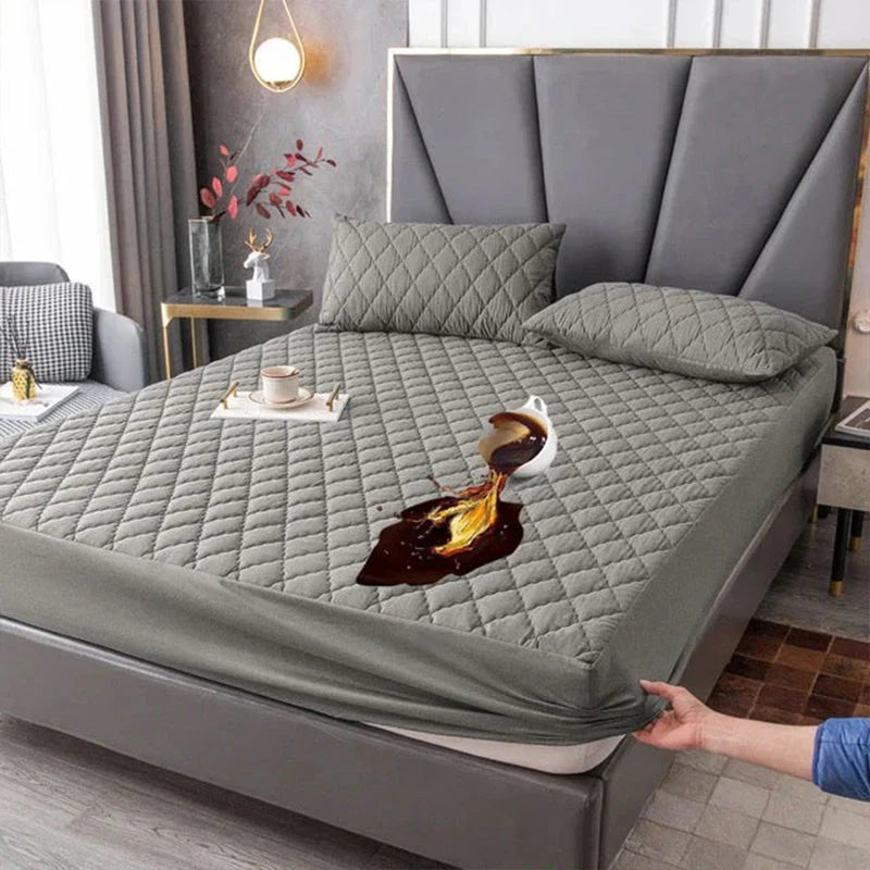 🌤️🛏️Waterproof Quilted Mattress Cover & Pillowcases Set
